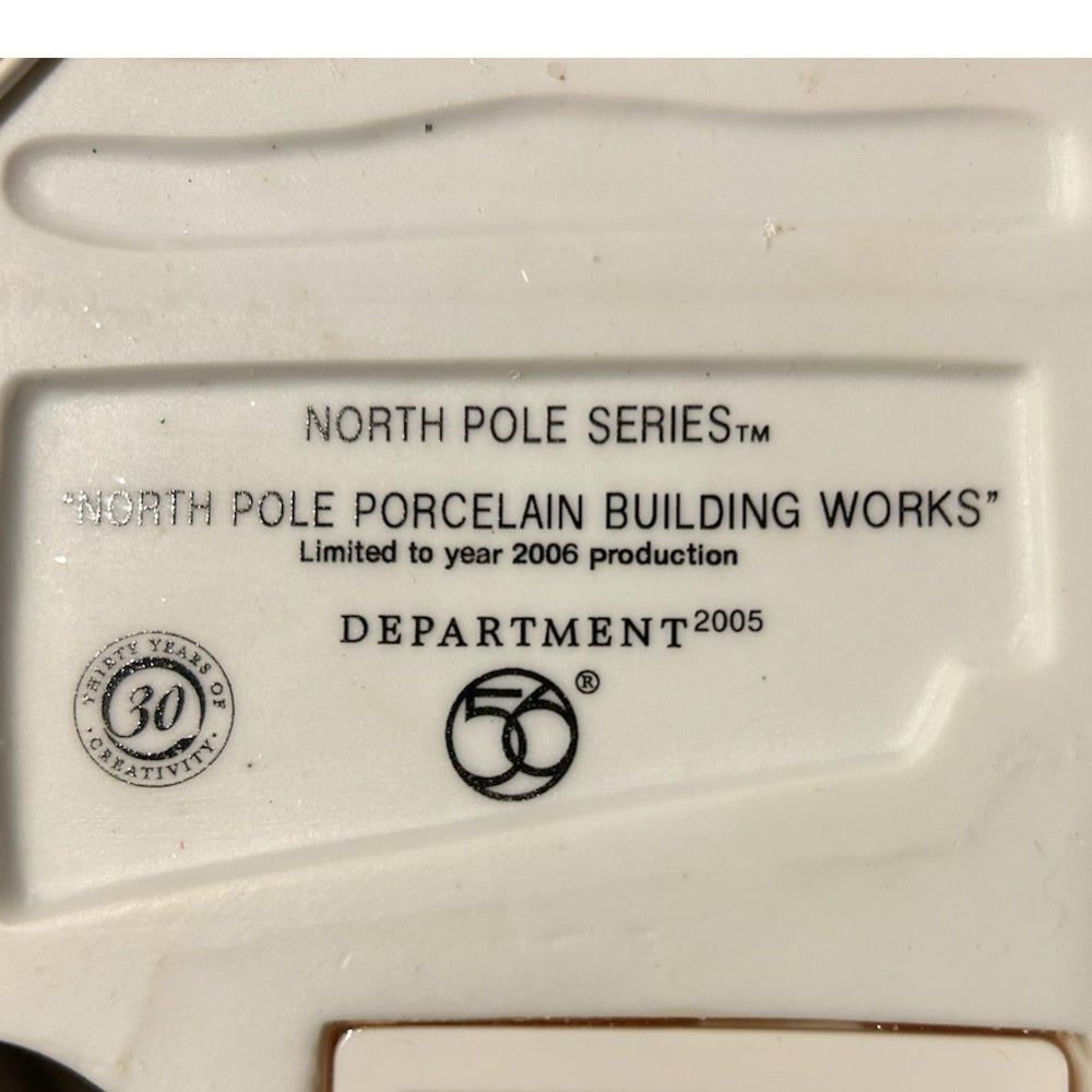 dept 56 north pole porcelain building works village house 30 anniversay retired