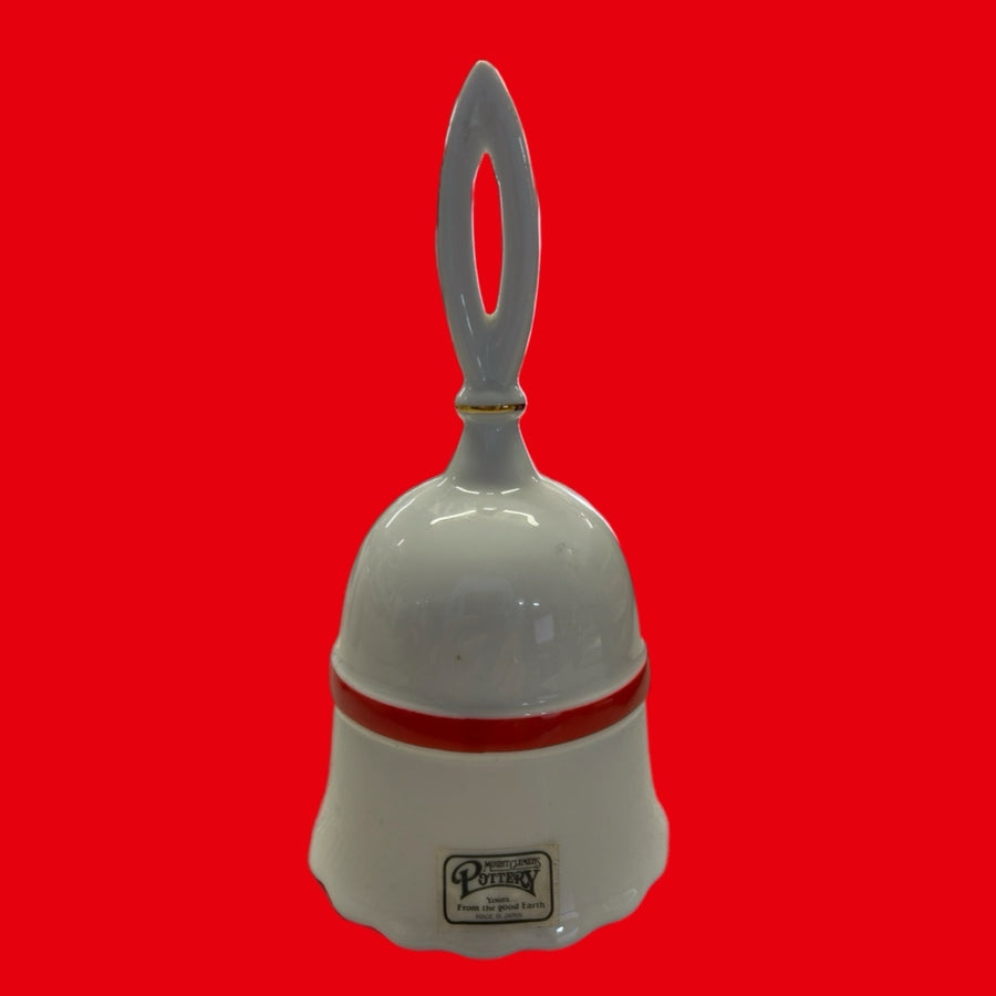 Mount Clemens Pottery Christmas Dinner Bell Holly Bow Ceramic VINTAGE 1980s