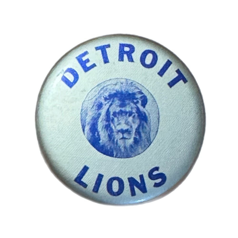 Detroit Lions Stadium Button Pinback Stick Pin NFL Football VINTAGE 1940's | Finer Things Resale