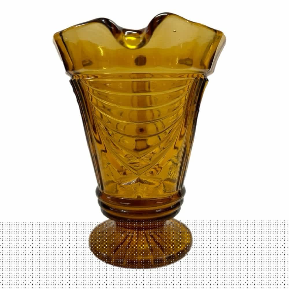 Sowerby Art Deco Amber Glass Pitcher Jar Jug 7" | Finer Things Resale