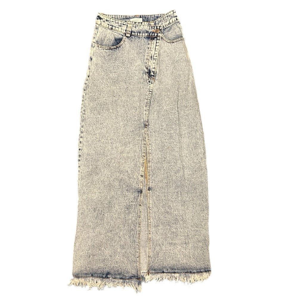 Oneleven Josette stonewash denim maxi skirt SIZE SMALL NWT! | Finer Things Resale