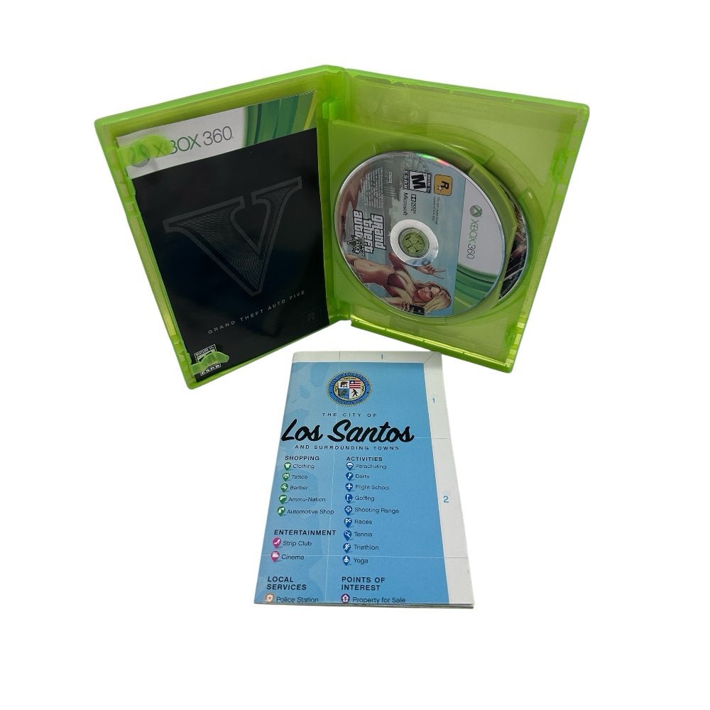 Grand Theft Auto V Five XBOX 360 Includes map  M 17+  2013 | Finer Things Resale