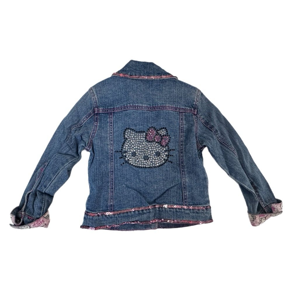 Hello Kitty rhinestone denim jean jacket SIZE 4 | Finer Things Resale