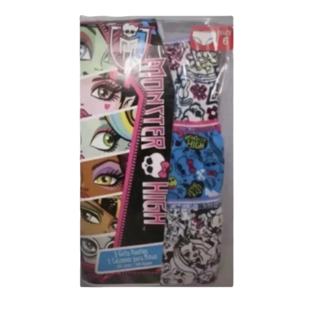 Monster High 3pk girls panties  SIZE 6 BRAND NEW!