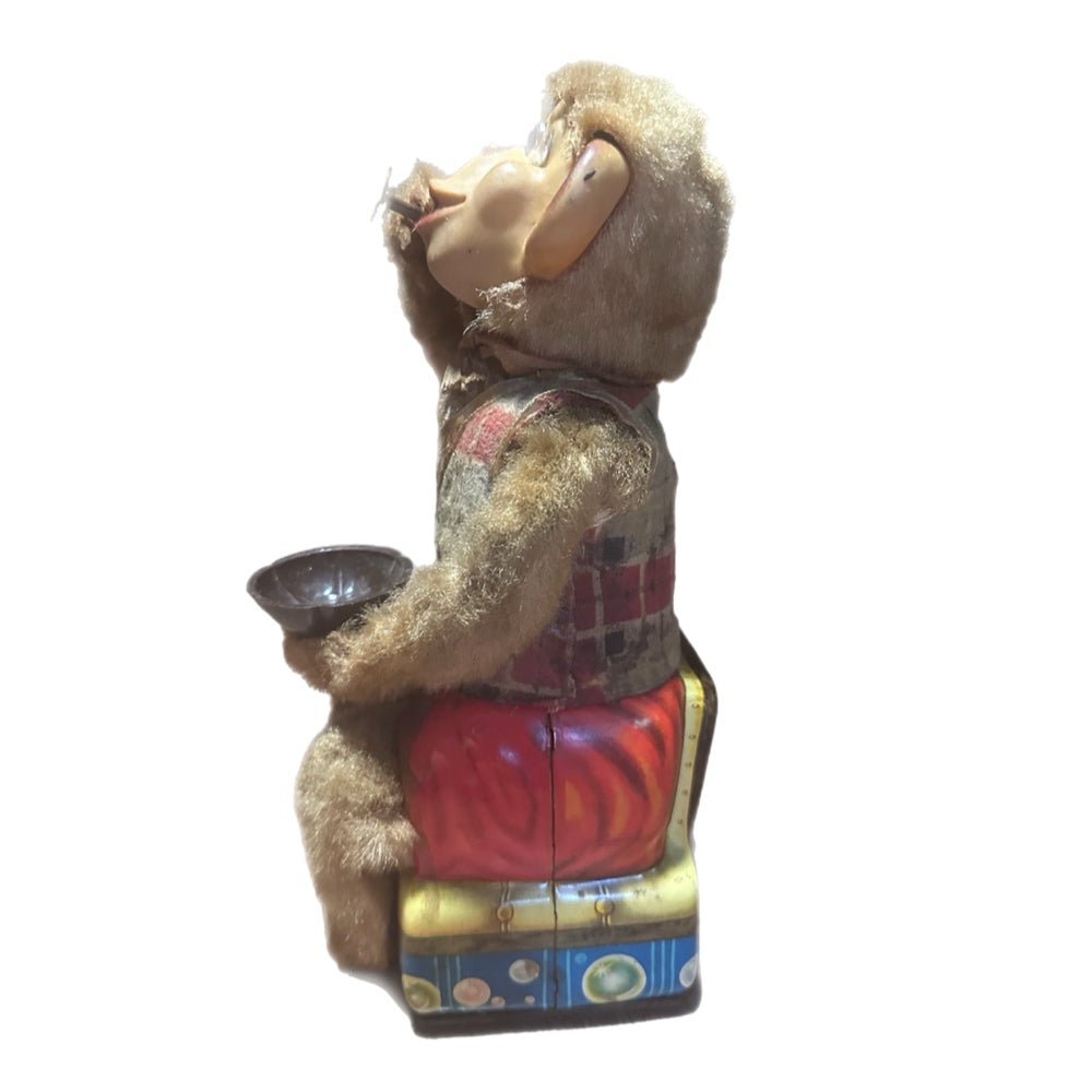 Rock Valley Bubble Blowing Monkey Battery Operated Tin Toy 1950's Japan | Finer Things Resale