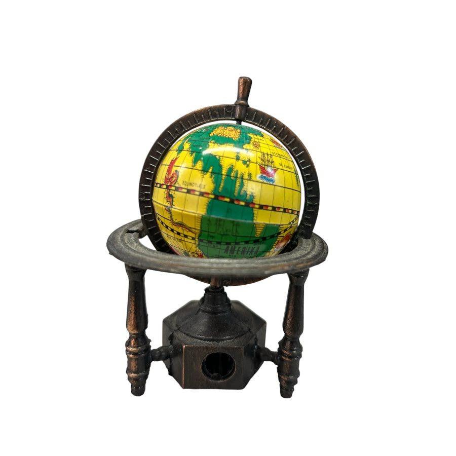 Vintage Desktop World Globe Pencil Sharpener Antique Style 5" Mini Office