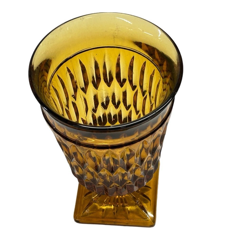 Indiana Glass Company Mt Vernon Amber Iced Tea Glass Tumbler VINTAGE REPLACEMENT | Finer Things Resale