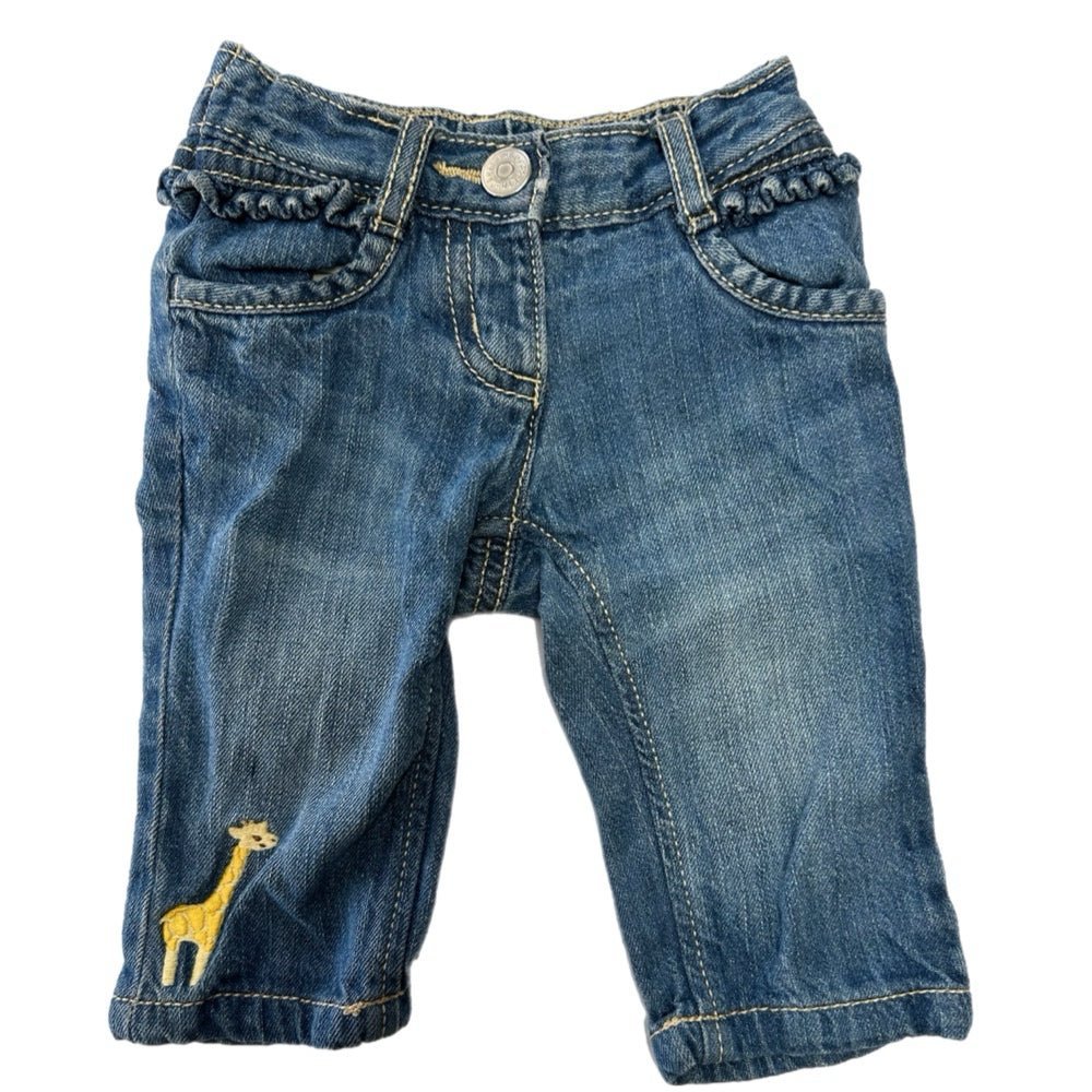 Gymboree Baby Giraffe denim blue jeans Infant Girl size 3-6 months 2010 | Finer Things Resale