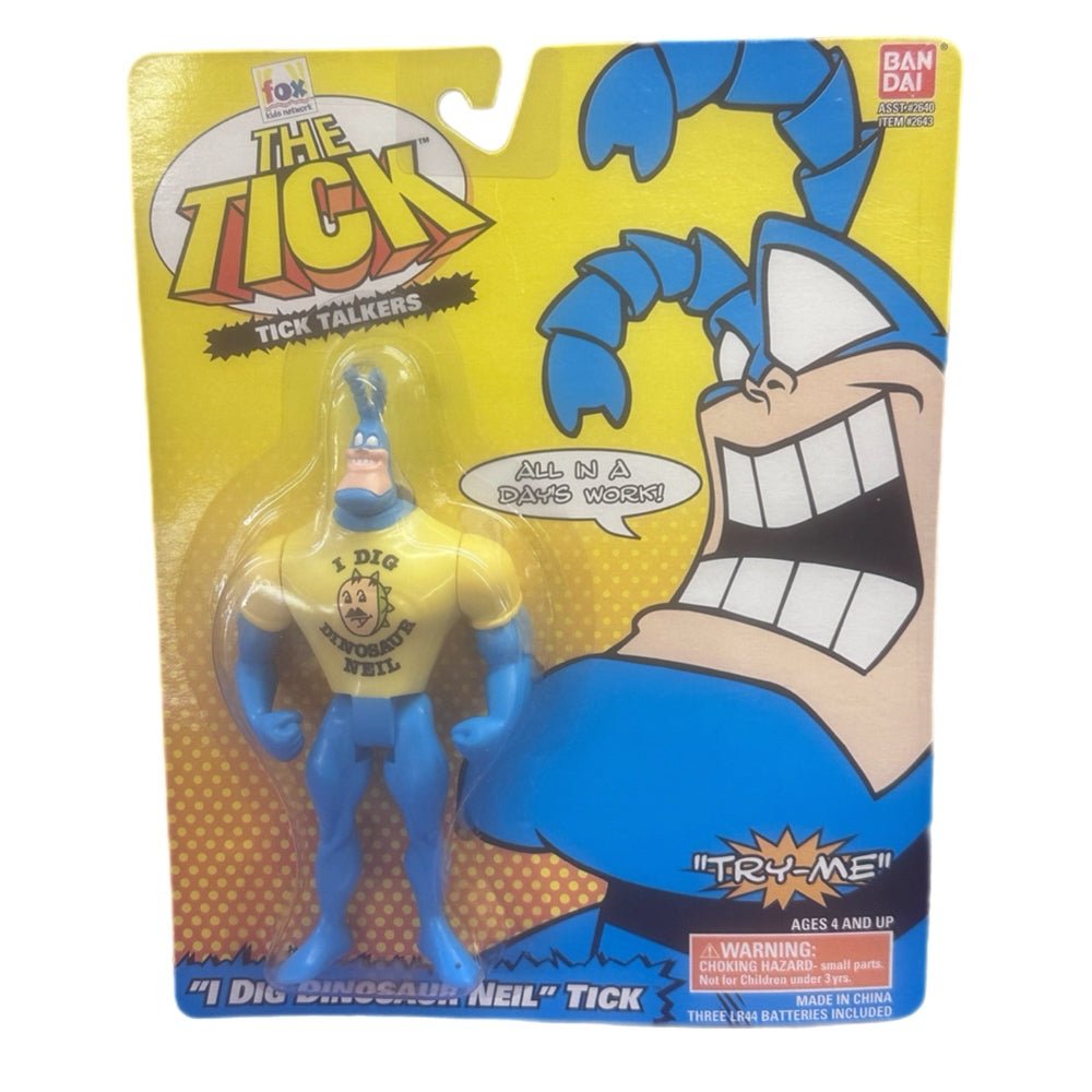 Bandai The Tick Tick Talkers I Dig Dinosaur Neil action figure VINTAGE 1995 NIP | Finer Things Resale