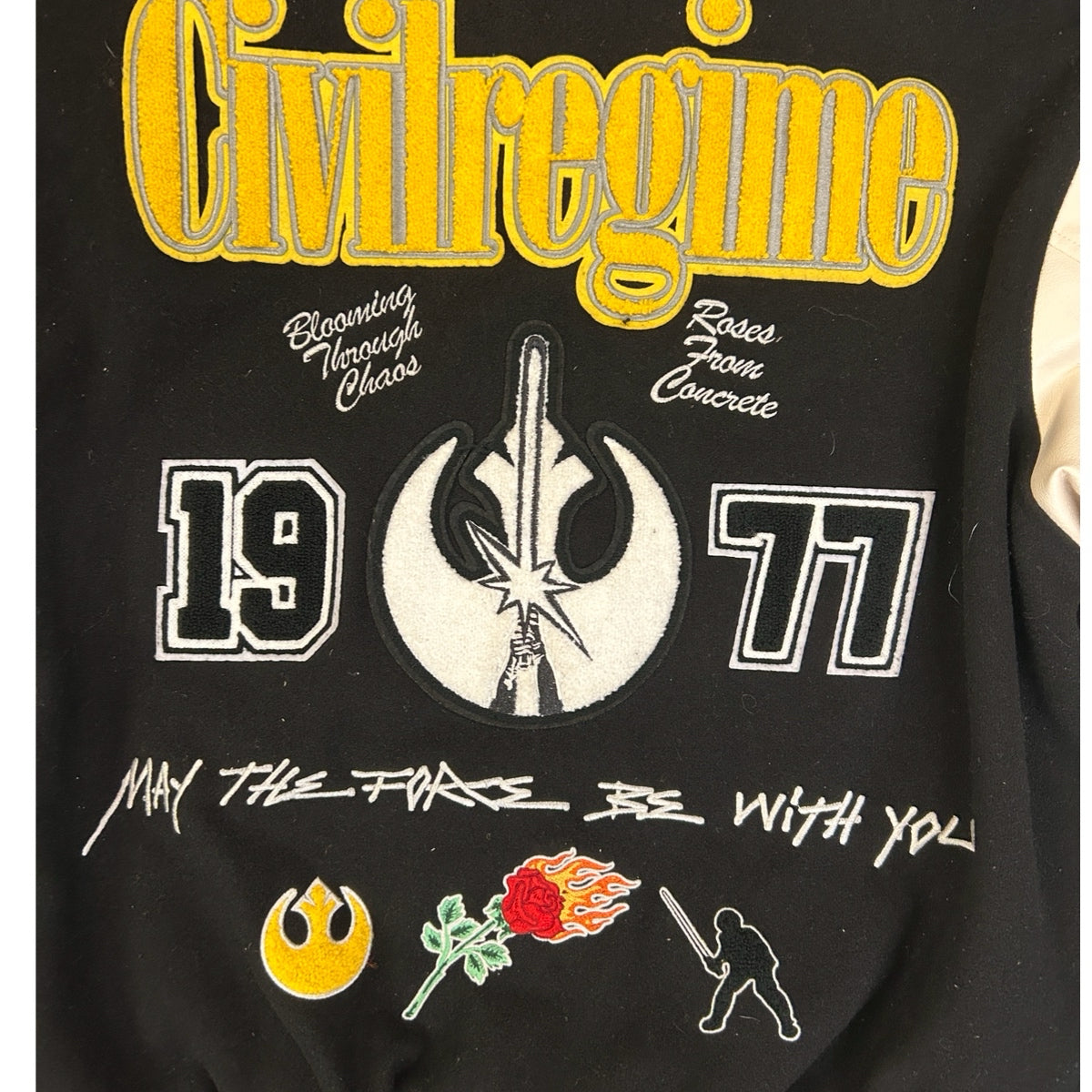 Star Wars Civil Regime Varsity Letterman Bomber Jacket Rebel Alliance LARGE