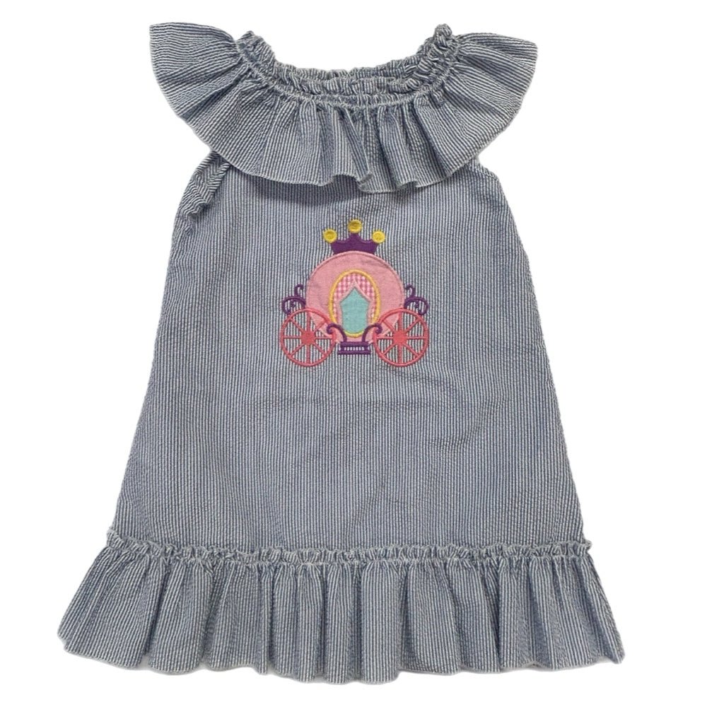 Lil Cactus Princess Carriage sleeveless seersucker dress SIZE 6 T | Finer Things Resale