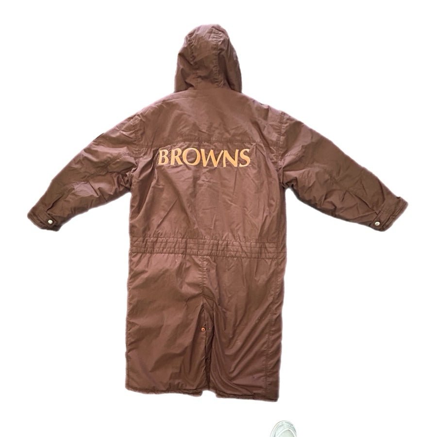 VINTAGE Cleveland Browns Mirage First String NFL Stadium Parka Coat XLARGE | Finer Things Resale