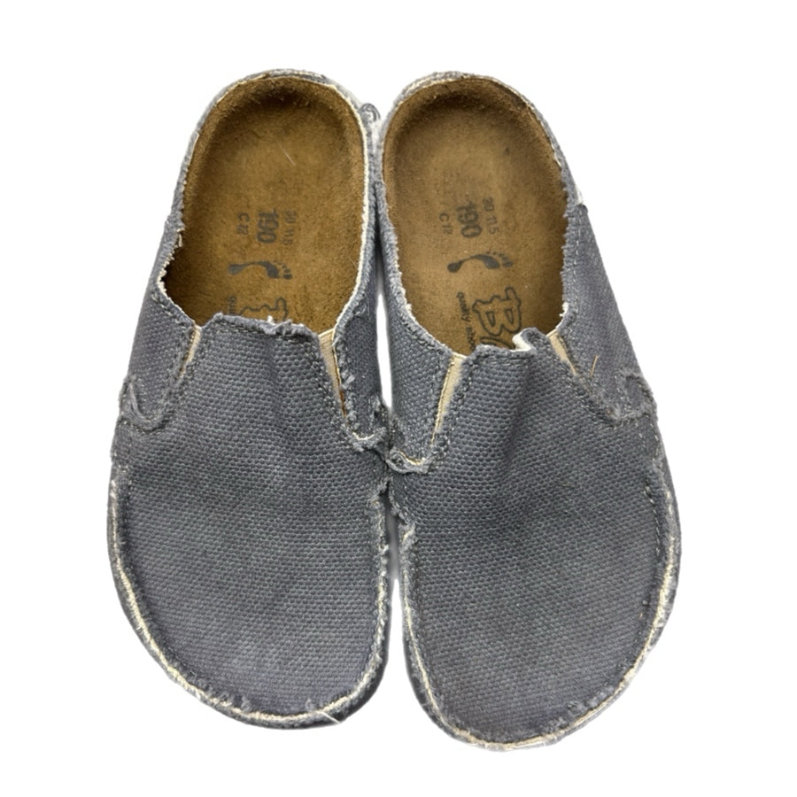 Birki's by Birkenstock Kids Gray Canvas Slip On Mules Clogs Sandals US 12 EU 30