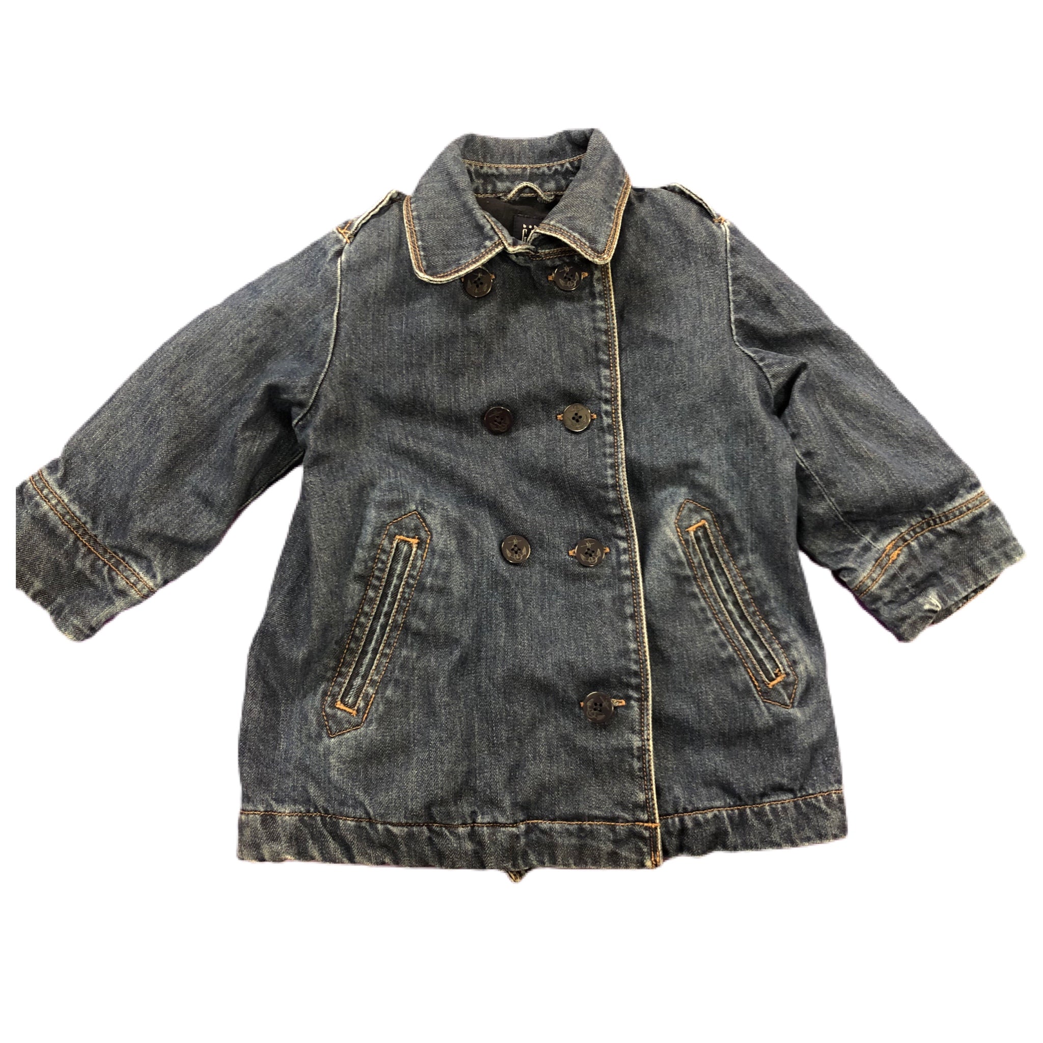 Baby Gap denim pea coat SIZE 2 YEARS | Finer Things Resale