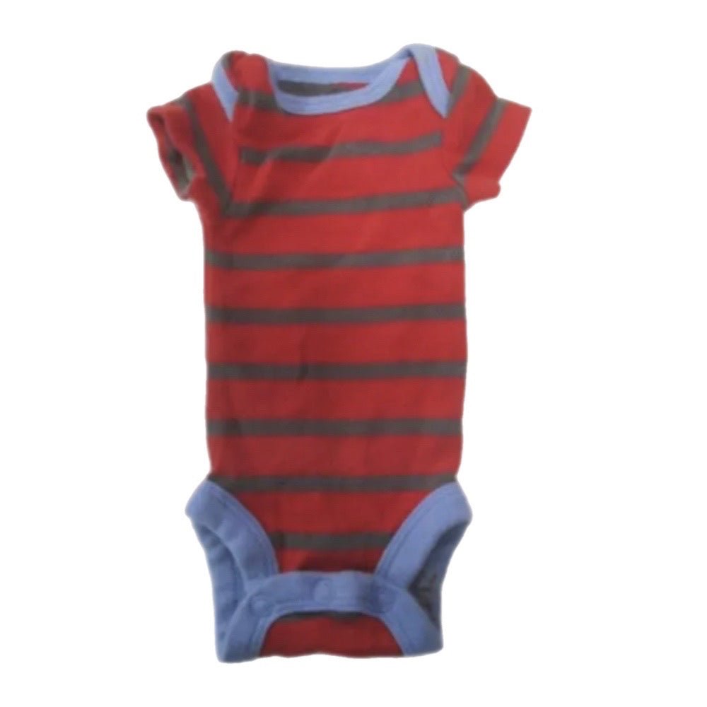 Carter's Child of Mine short sleeve stripe romper SIZE PREEMIE | Finer Things Resale