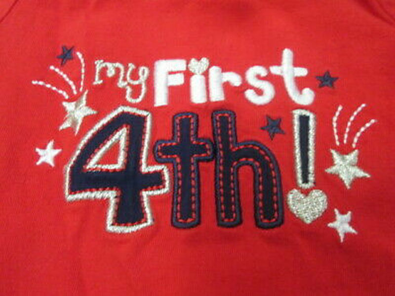 Jumping Beans "My First 4th!" short sleeve romper SIZE 6 MONTHS | Finer Things Resale