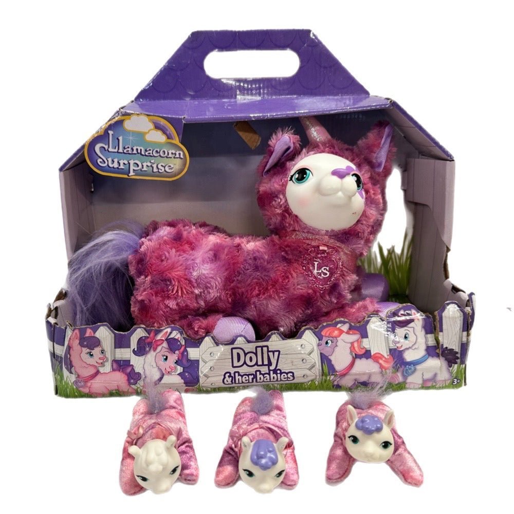 Llamacorn Surprise Dolly & 3 babies plush stuffed animal Llama Unicorn | Finer Things Resale