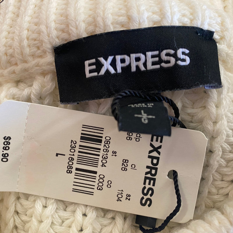 Express long sleeve cable knit sweater SIZE LARGE NWT! | Finer Things Resale