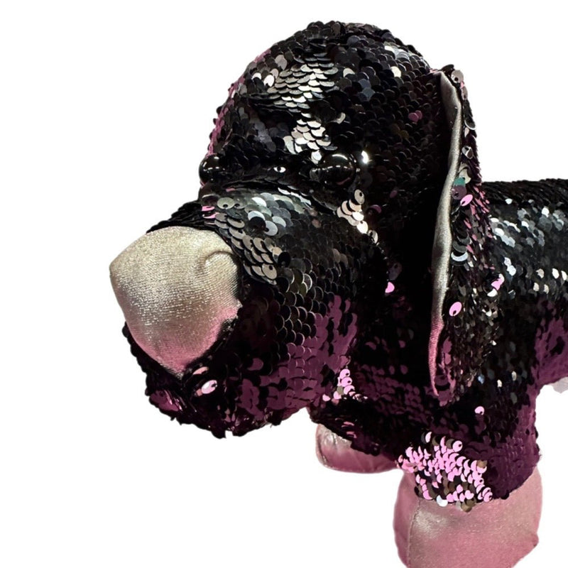 Dan Dee Collector's Choice Reverse Sequin Black & Silver stuffed animal plush Da | Finer Things Resale