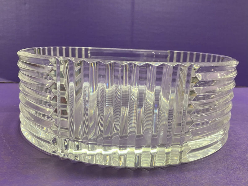 Vintage Val Saint Lambert Laslo Metropolis 9" round crystal bowl | Finer Things Resale