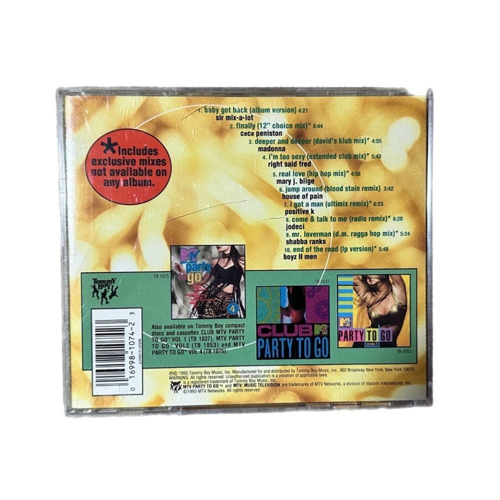 MTV Music Television Party to Go Volume 3 CD 1993 Various Artists | Finer Things Resale