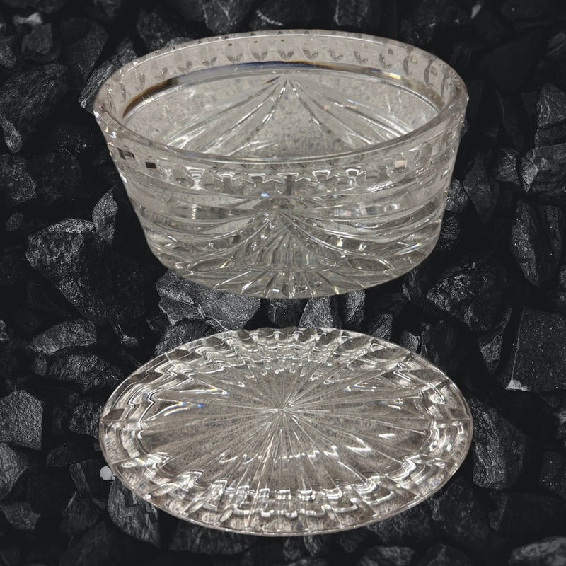 Waterford Overture Crystal Clear Glass oval trinket box | Finer Things Resale