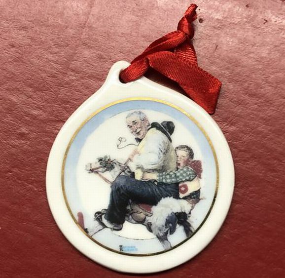Norman Rockwell Grumps at the Reins Curtis Pub JcPenney Christmas ornament