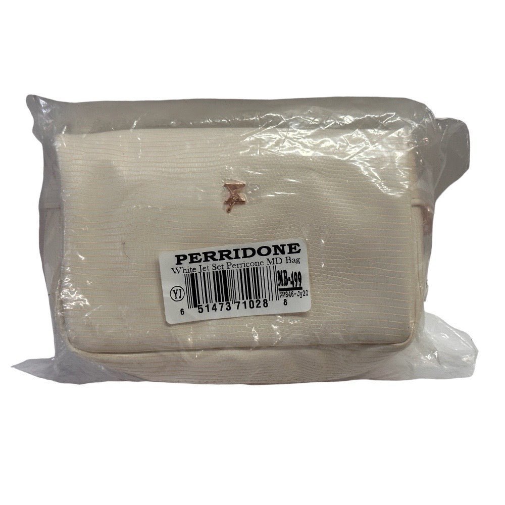 White Jet Set Perridone MD make-up bag BRAND NEW! | Finer Things Resale