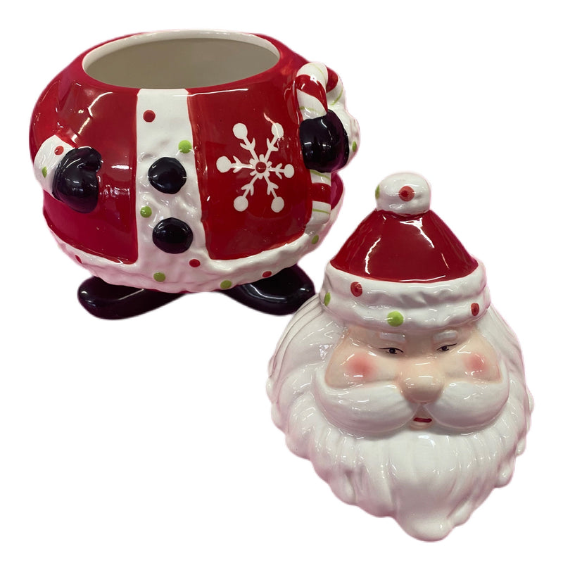 Ganz Santa Claus St Nick Christmas holiday ceramic cookie candy jar BRAND NEW! | Finer Things Resale