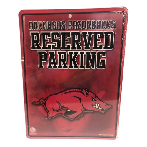 Arkansas Razorbacks Reserved Parking 8.5" x 11" metal sign NEW! | Finer Things Resale