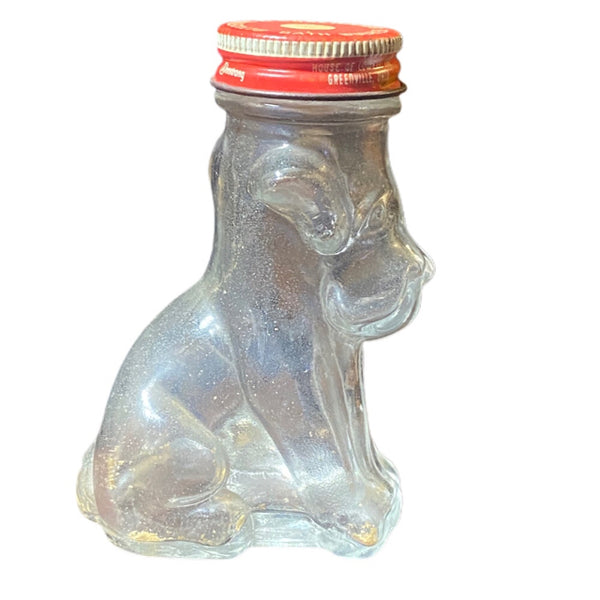 Vintage Glycerine & Rosewater Bath Bubbles glass dog bottle