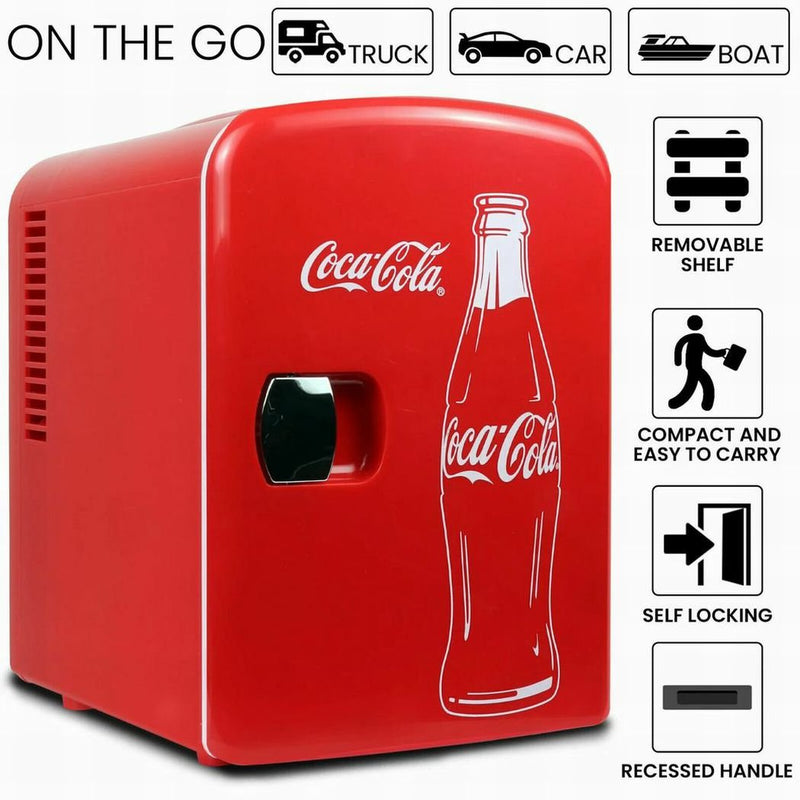 Coca-Cola 6 can Mini Fridge Refrigerator Thermoelectric Cooler Travel BRAND NEW! | Finer Things Resale