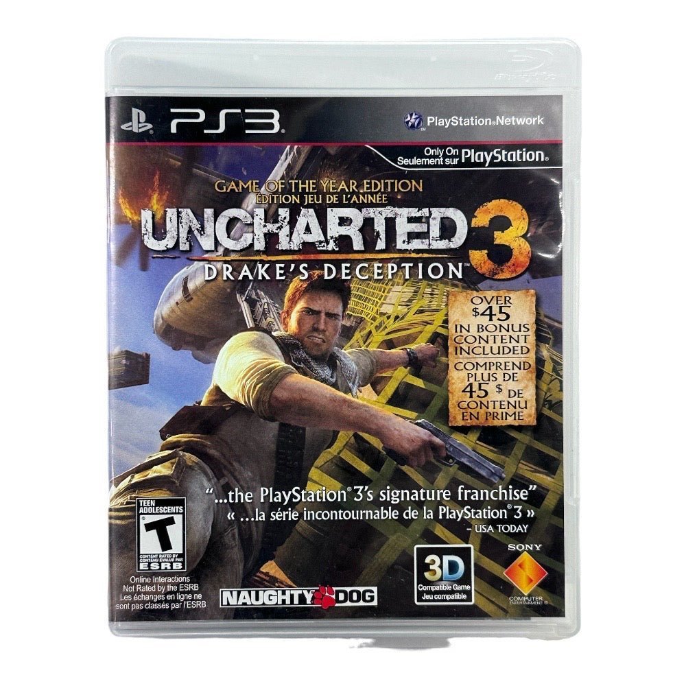 Uncharted Drakes's Deception Playstation 3 PS3 game Game of Year Edition Rated T | Finer Things Resale