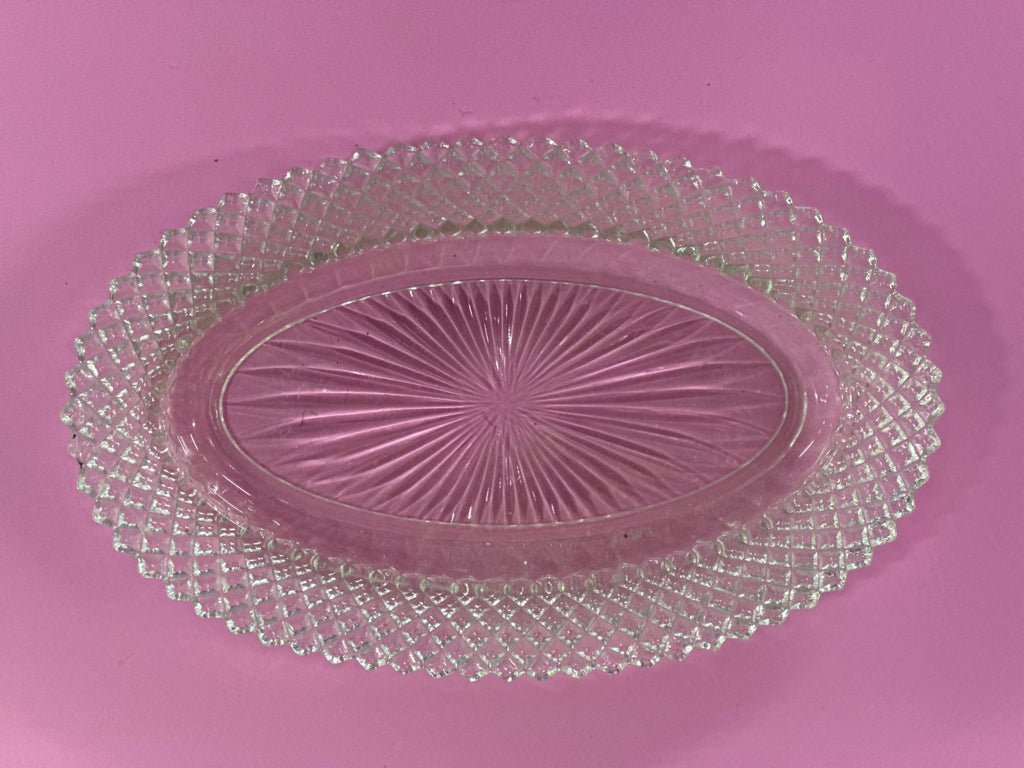 anchor hocking oval celery serving platter plate depression - 4