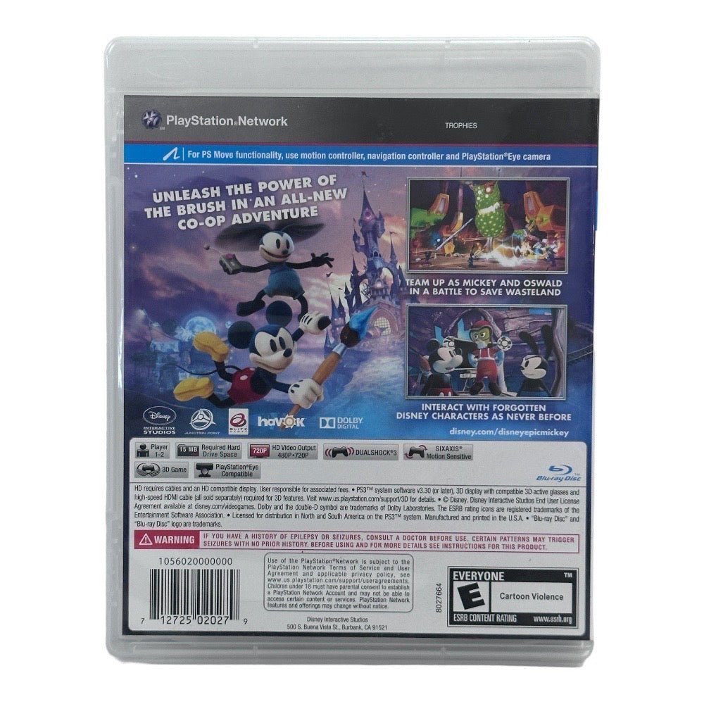 Disney Epic Mickey 2 The Power of Two game Playstation 3 PS3 2012 Rated E | Finer Things Resale