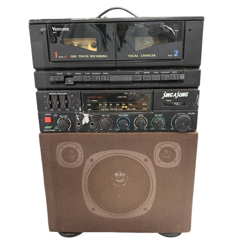 Venturer Double Cassette Karaoke System Model K-890 For parts or repair VINTAGE | Finer Things Resale