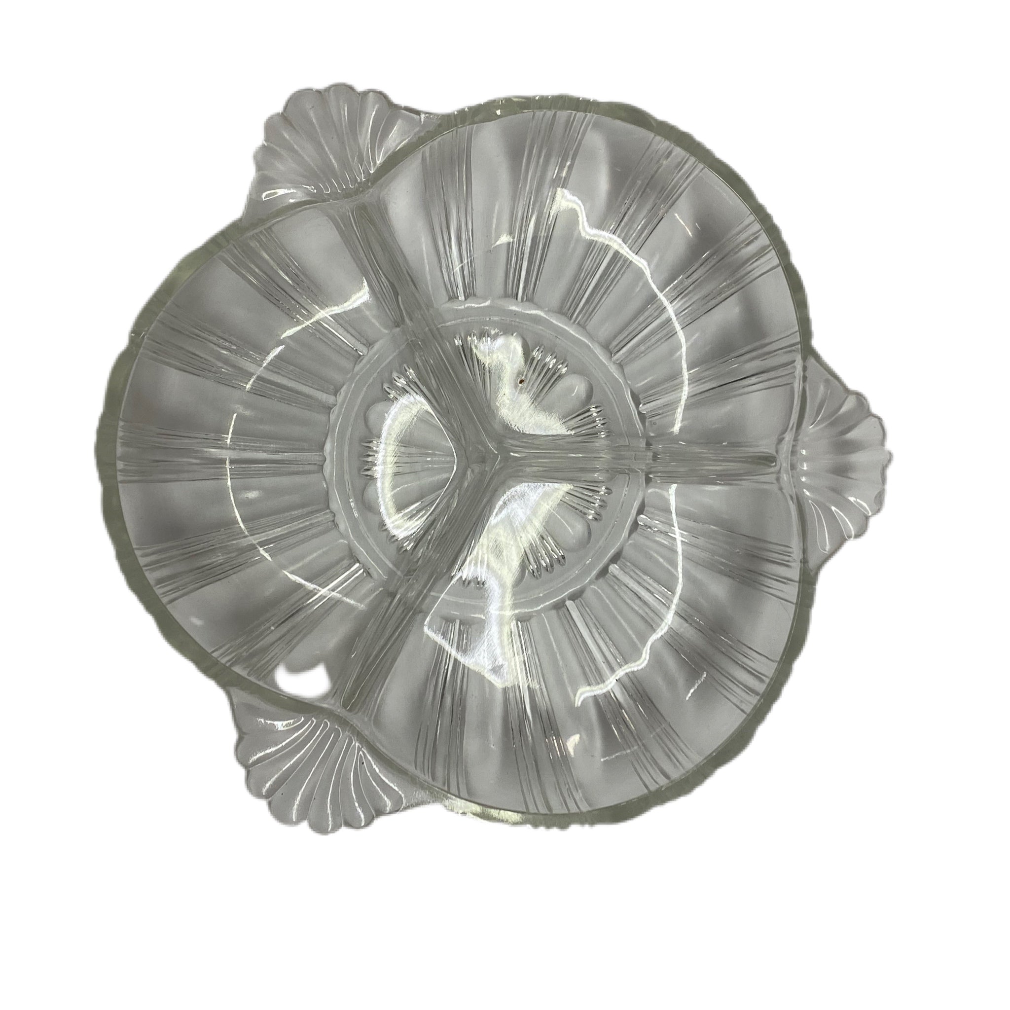 Hazel Atlas Depression Cut-Glass 3 part divided relish dish bowl 572 | Finer Things Resale