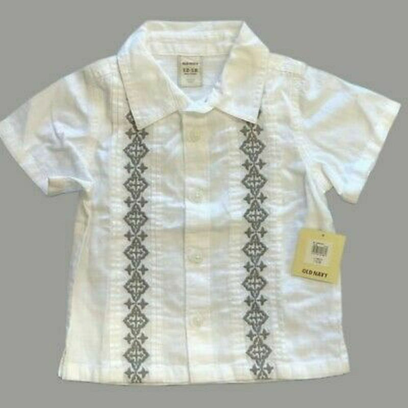 Old Navy short sleeve button front shirt SIZE 12-18 MTHS BRAND NEW!
