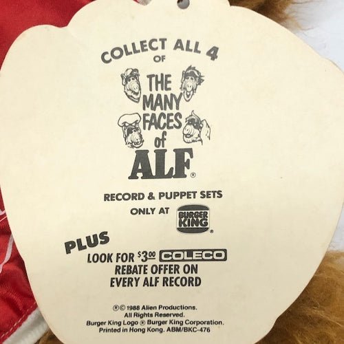 Alien Productions Burger King The Many Faces of Alf Orbiters  Hand Puppet 1988 | Finer Things Resale