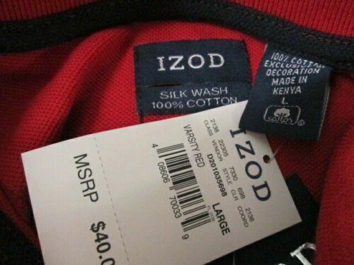 Izod Polo Golf Silk Wash 100% cotton short sleeve shirt SIZE LARGE BRAND NEW! | Finer Things Resale