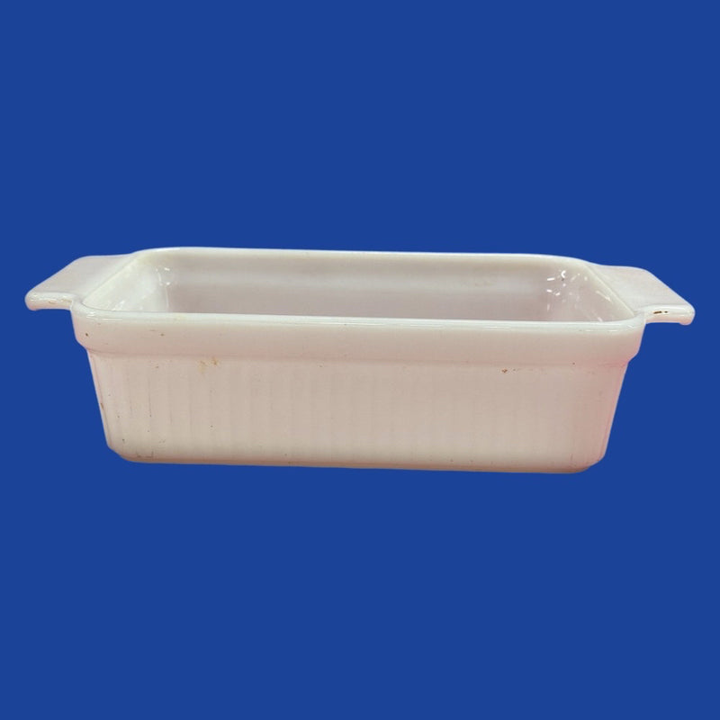 Anchor Hocking Fire King White Ribbed Casserole Dish 1 Quart 1409 VINTAGE! | Finer Things Resale