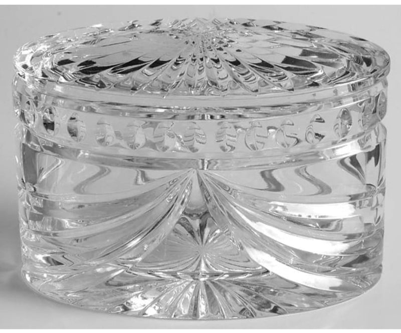 Waterford Overture Crystal Clear Glass oval trinket box | Finer Things Resale
