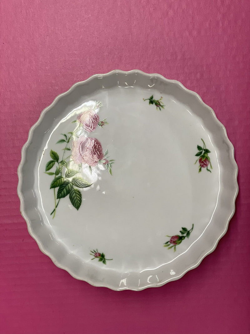 Vintage 1970's Christineholm floral print fluted quiche tart  pie dish | Finer Things Resale