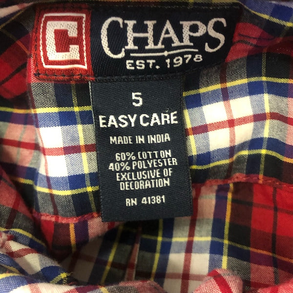 Chaps long sleeve plaid shirt SIZE 5 | Finer Things Resale