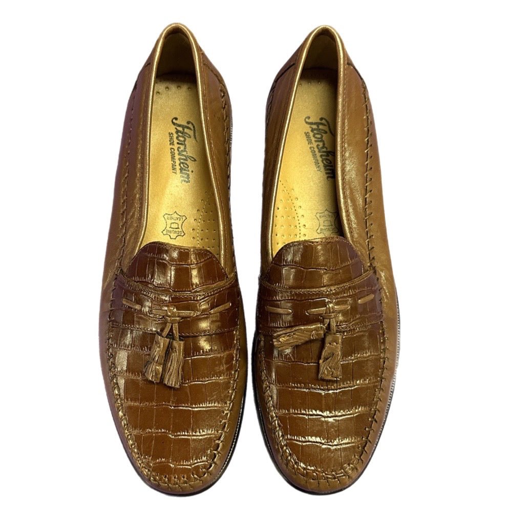 Florsheim Pisa Moc Toe Tassel Loafer Crocodile Print SIZE 11 D | Finer Things Resale