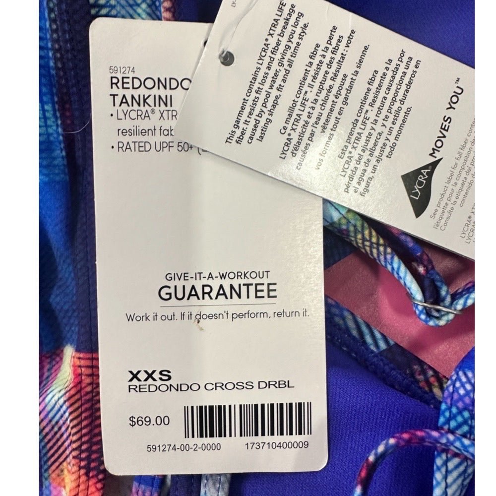 Athleta Redondo Cross Strap Tankini swimsuit swimwear TOP ONLY XXSMALL NWT! | Finer Things Resale