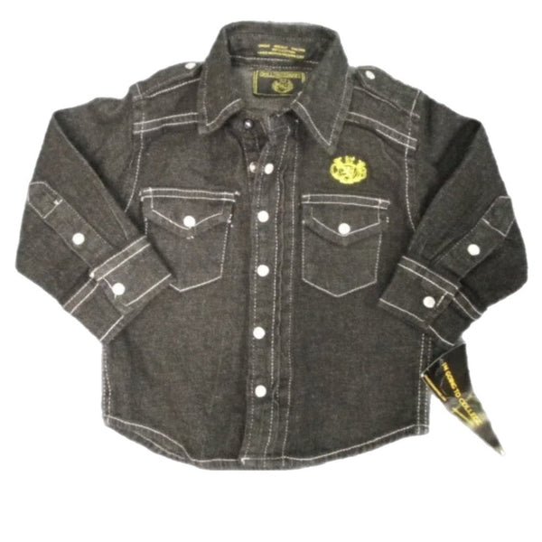 College Boys long sleeve denim shirt SIZE 12 MTH NEW! | Finer Things Resale