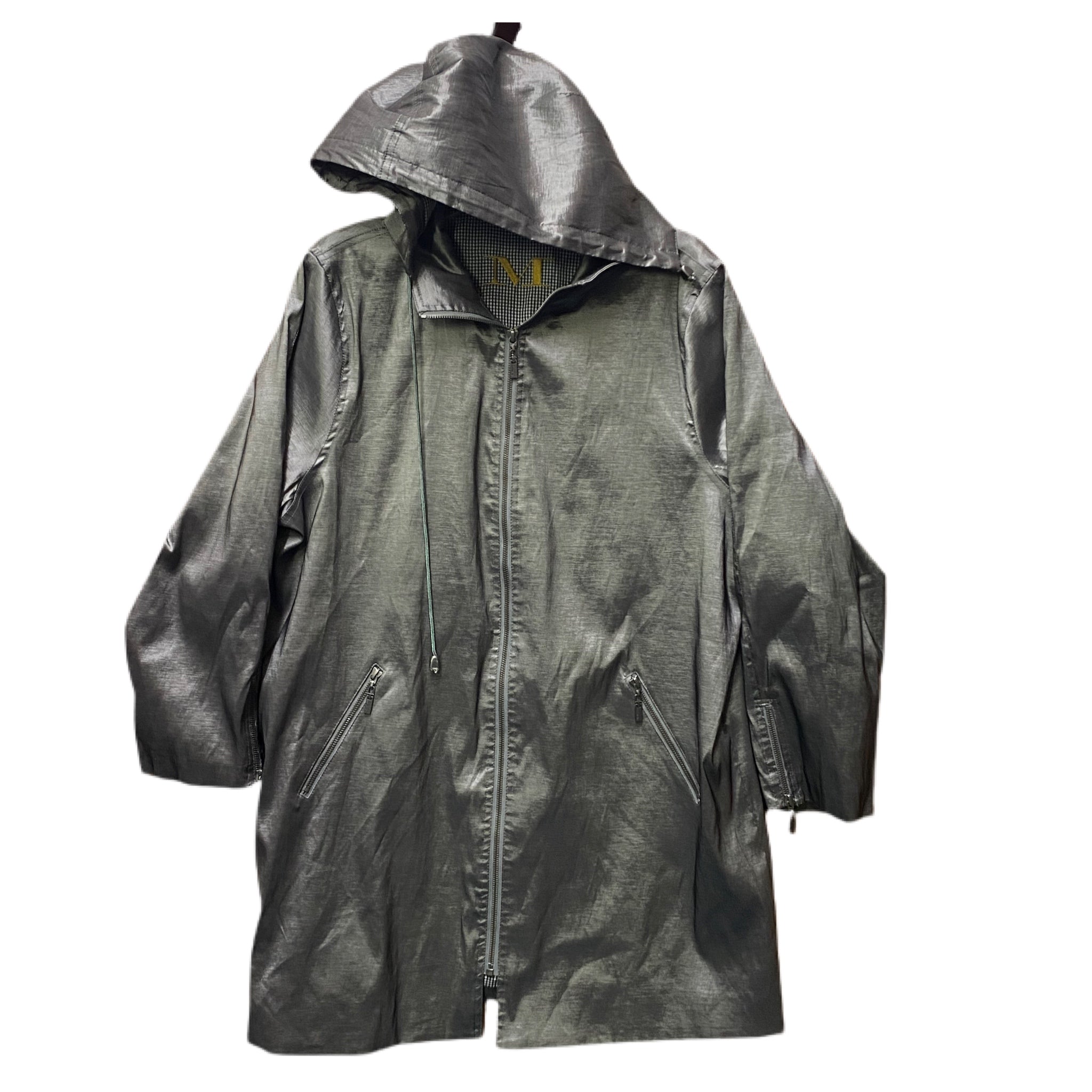 Mycra Pac One Designer Wear Nickel hooded rain coat jacket SIZE 3X | Finer Things Resale