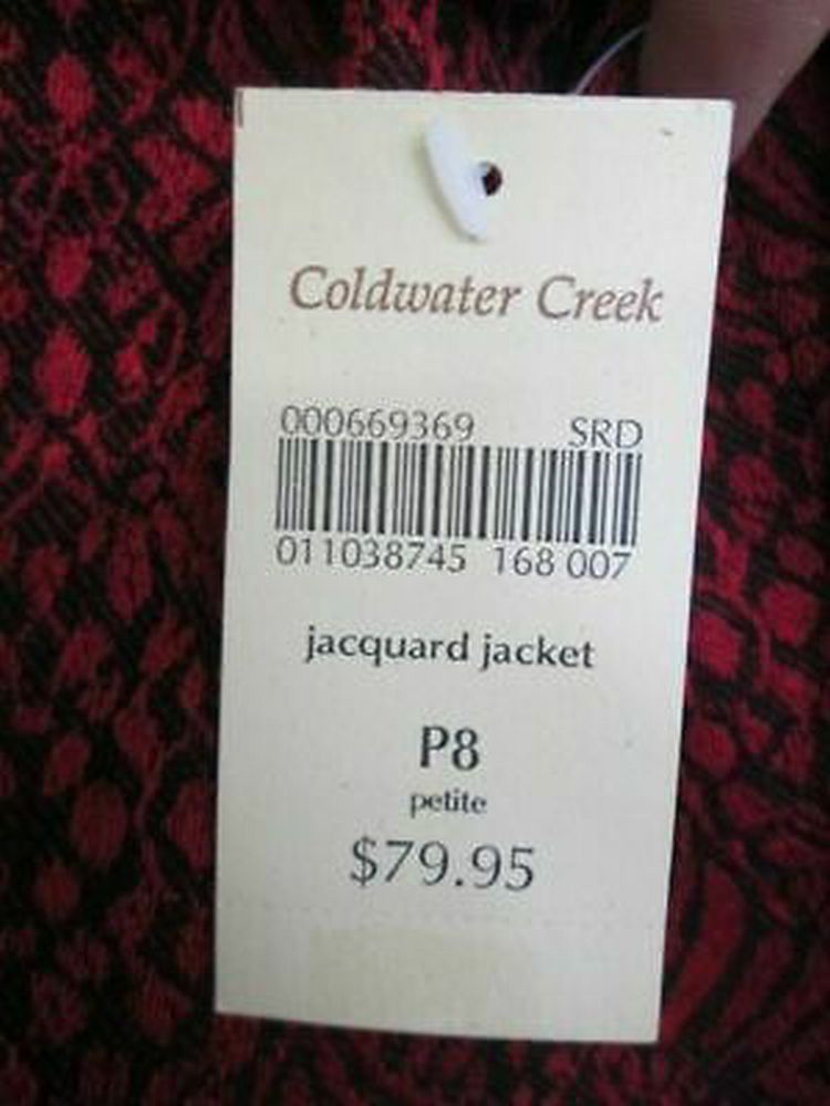 Coldwater Creek Jacquard Jacket Blazer SIZE PETITE SMALL NWT | Finer Things Resale