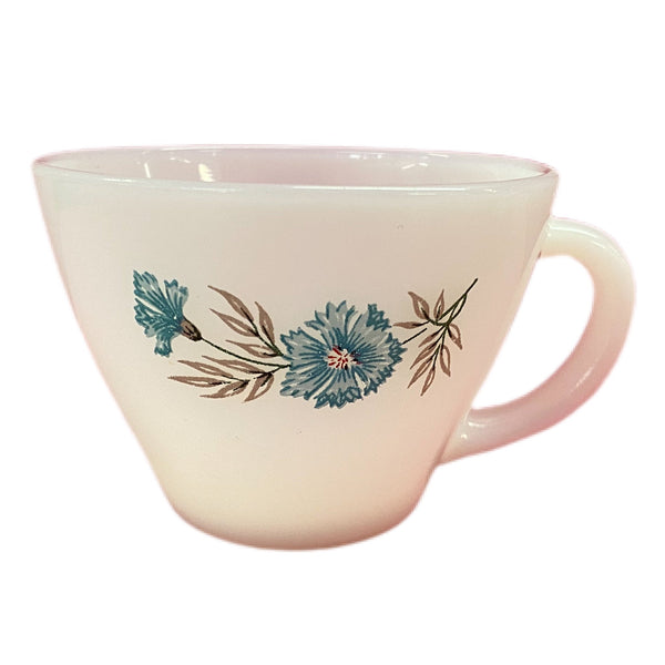 Vintage Fire King Bonnie Blue Carnation cup mug | Finer Things Resale